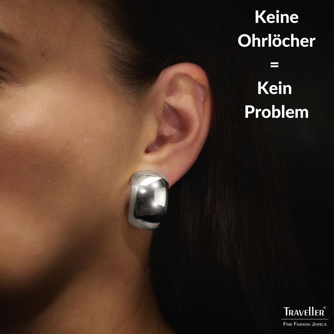 Traveller Pendientes de clip para mujer - Colore Plata