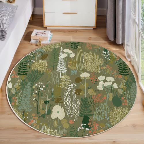 Tapis lavable en machine 120cm vert olive antidérapant - 3