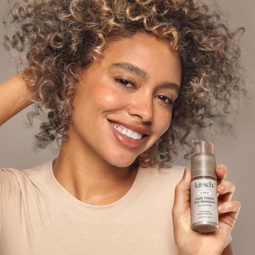 Kitsch Volumizing Rice Protein Dry Shampoo Powder Pump - Dark Tinted, 1oz - image 8