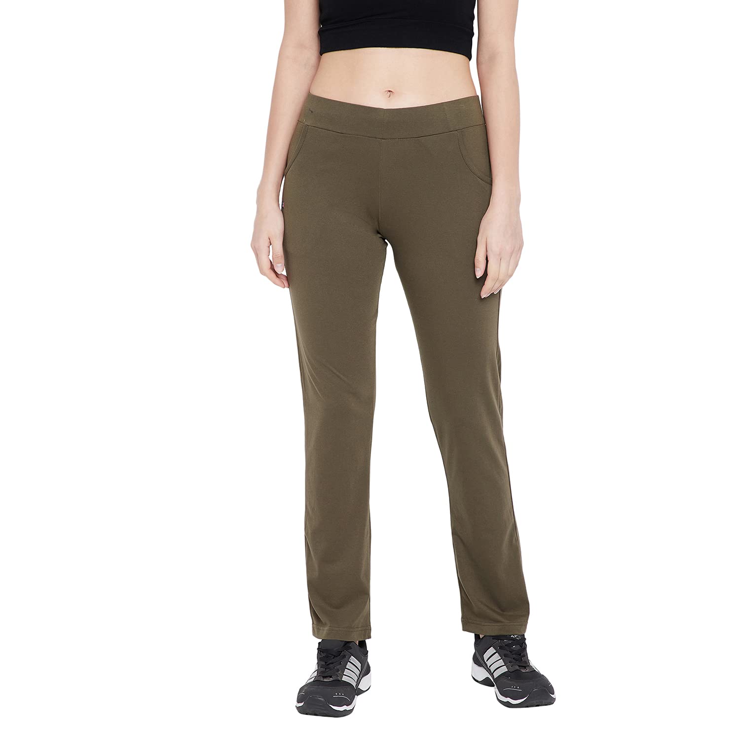 FRENCH FLEXIOUS Olive Cotton rich Stright Fit jogger,Lounge Yoga Gym wear (FF110401)