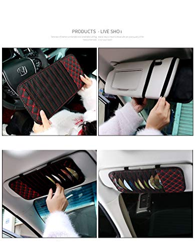 miscellaneous DVD Storage Case Car Sun Visor CD Disc Holder CD DVD Storage Pouch Bag Vehicle Organizer Auto Interior Accessories (Color : Black+Red)