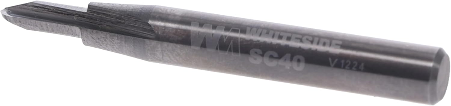Whiteside Router Bits SC40 Round Bottom Veining Bit with Solid Carbide 3/32-Inch Radius 3/16-Inch Cutting Diameter