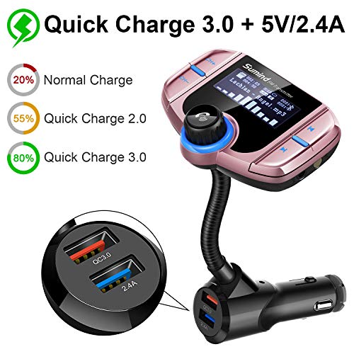 image for Sumind Upgraded Bluetooth FM Transmitter, Wireless Radio Adapter Hands