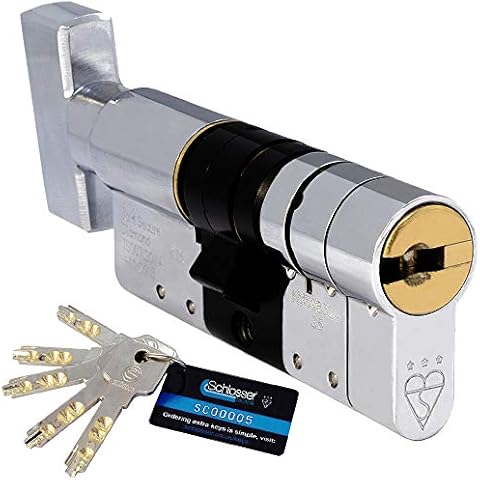 Schlosser Technik 3 Star High Security Euro Cylinder - TS007 - Sold Secure Diamond Secured by Design Police Approved (50T/45) Cover
