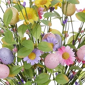 6 pcs easter flower decorations 17 inches easter egg floral eggs picks with daisy wildflowers for floral arrangements table centerpiece vase spring decorations  urban country home decor