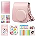 Berfea Housse étui pour appareil photo Fujifilm Instax Mini 11 /9 /8/ 8+ , avec albums photos, cadres, cadres muraux, filtre, autocollants Kit d'accessoires (Rose)