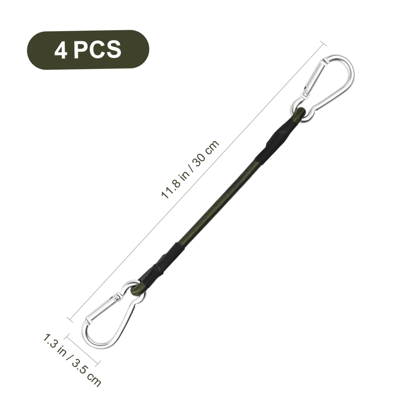BESPORTBLE 4pcs Bungee Cord with Carabiner Hook Heavy Duty Straps Strong Elastic Rope for Luggage Rack Cargo Camping RV Hand Carts