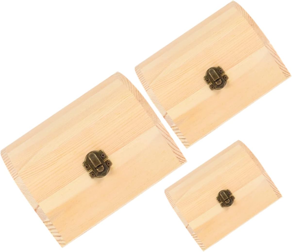 STOBAZA 3pcs Boxes Wooden Box Keepsake Boxes Book Shelf Decor Jewelry