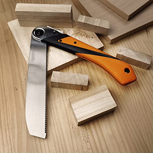 Image of RUITOOL Japanese Pull Saw - 8 inch Foldable Hand Saw with Flexible SK5 Blade, 14TPI, Folding Kataba for Woodworking