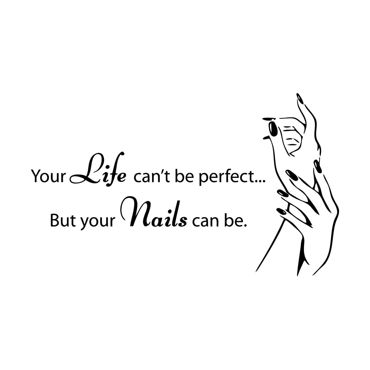 Lzhouting Wall Stickers 1940 Nail Bar Decor Vinyl Wall Decal Nails Manicure Pedicure Wall Stickers Nail Studio Quote Wall Poster Nail Polish Poster Small - 34X57cm