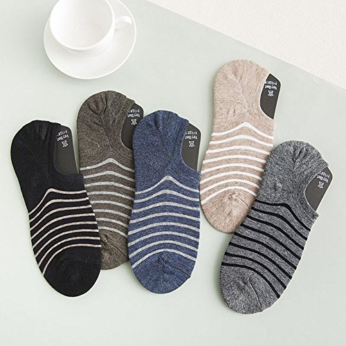 Poso 靴下 メンズ くるぶしソックス 綿100 5足混色セット 滑り止め 脱げにくい フットカバー ショートソックス 浅履き 蒸れない 速乾通気 シンプル おしゃれ 25cm 28cm 男性 学生 夏秋 マルチカラー 5足セット A 服裝服飾 男士 服 ファッション小物 靴下