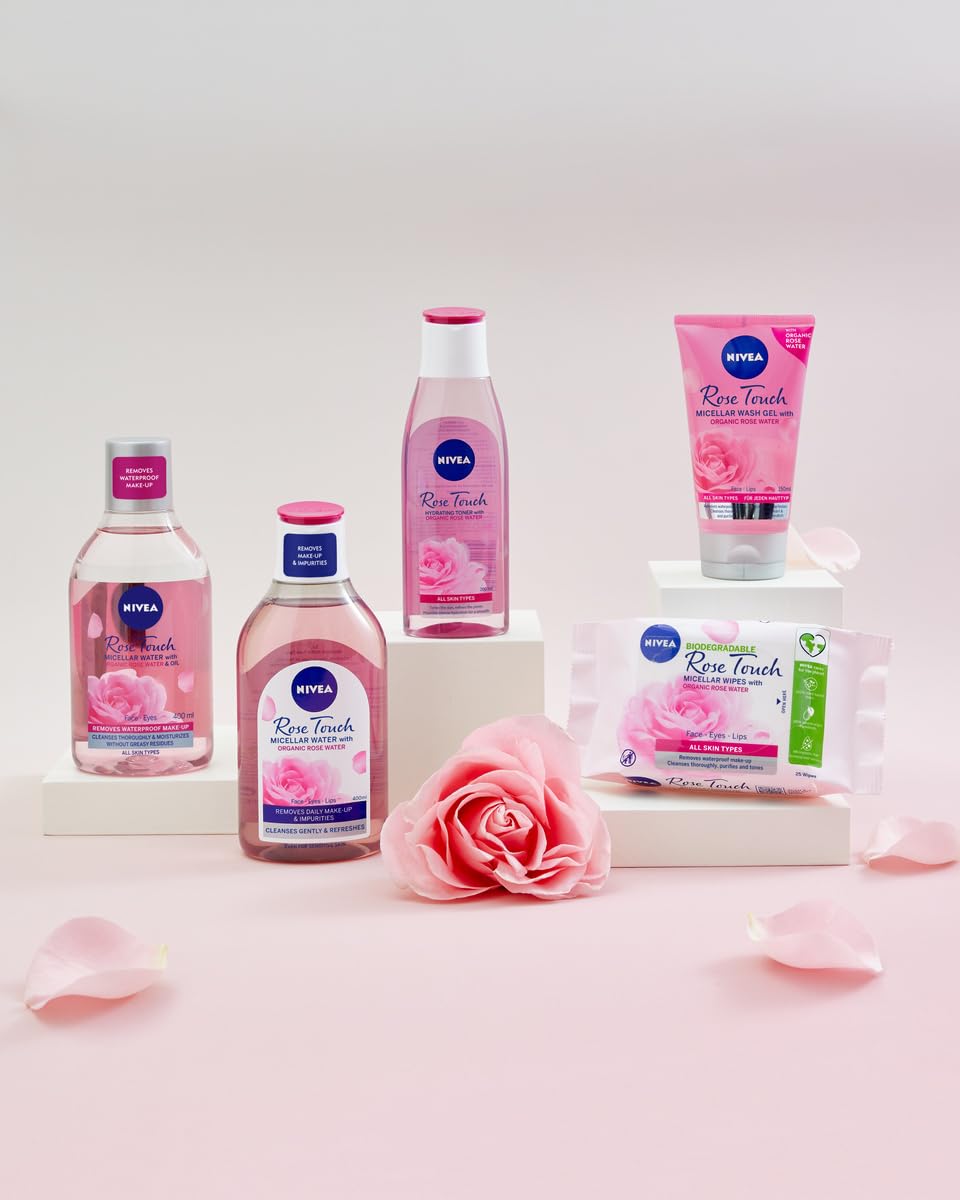 NIVEA Rose Touch Płyn micelarny z organiczną wodą różaną do cery wrażliwej 400 ml