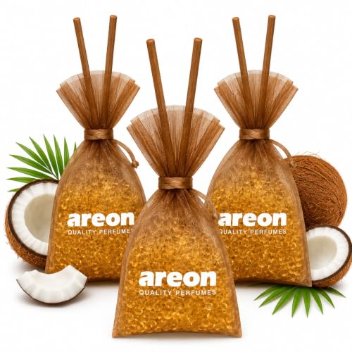 Image of AREON Pearls Coconut Hanging Air Freshener, Quality Perfume Pack of 1