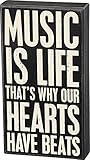 Primitives by Kathy 27305 Classic Box Sign, 6 x 11-Inches, Music is Life