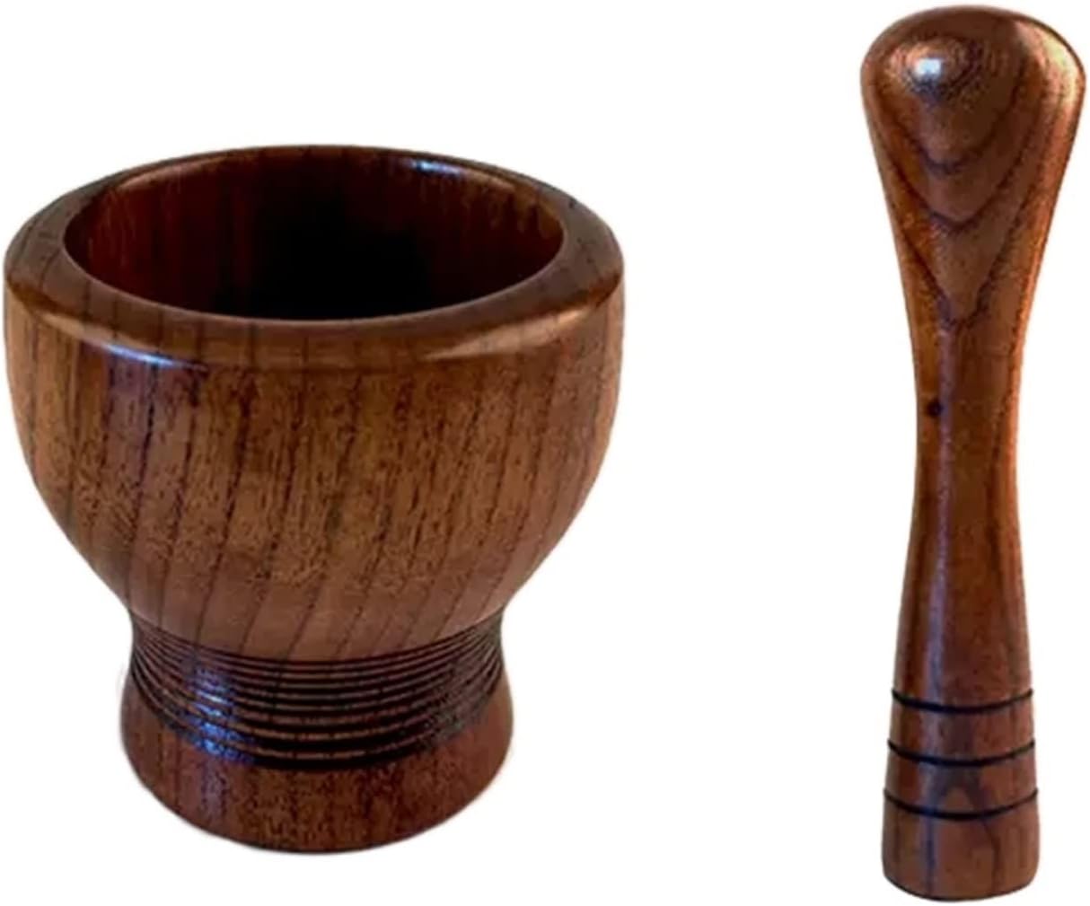 Mortar and Pestle Mortar and Pestle Set, Wooden Hand Mortar and Pestle Grinder for Garlic Press, Coffee Grinder, Ginger Crusher, Spice Grinding, Spices and Kitchen Usage, 4.2 Inch pestal & morter