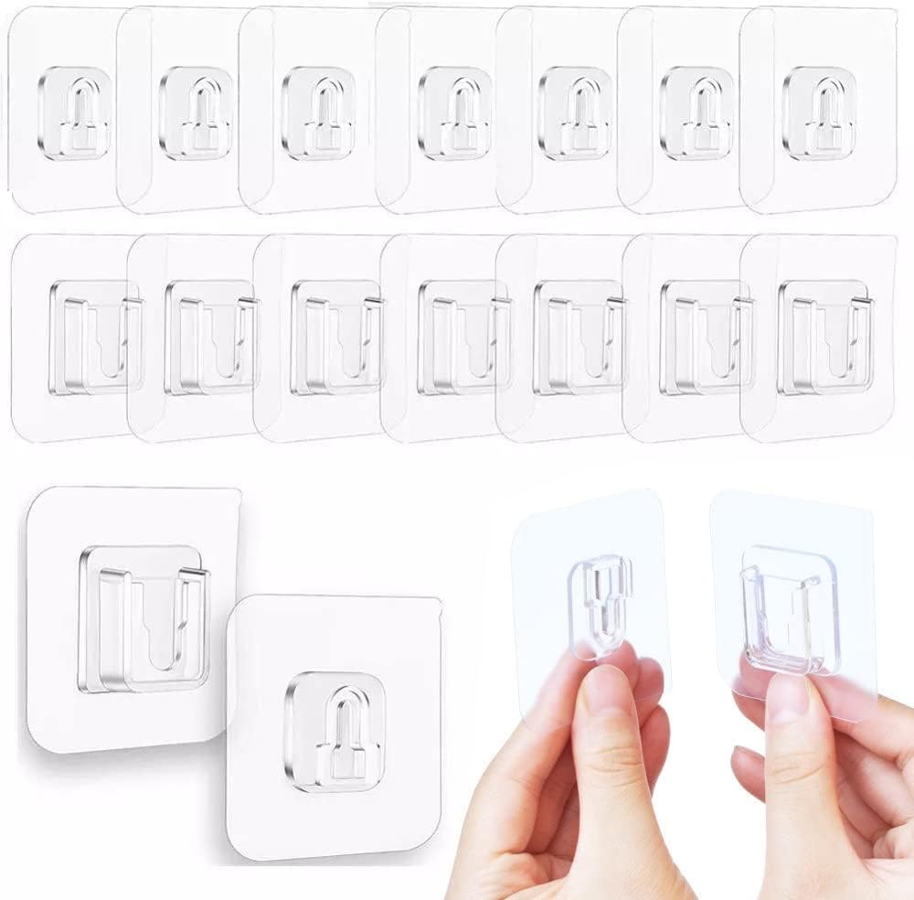 AEE® 10 Çift Yapışkanlı Geçmeli Asma Aparatı Kanca Askı Sabitleyici Klips Seti – Delmeden Montaj – Su Geçirmez Güçlü Yapışkan – Duş Rafı, Mutfak, Banyo ve Ev Düzenleyici Sabitleme Aparatı