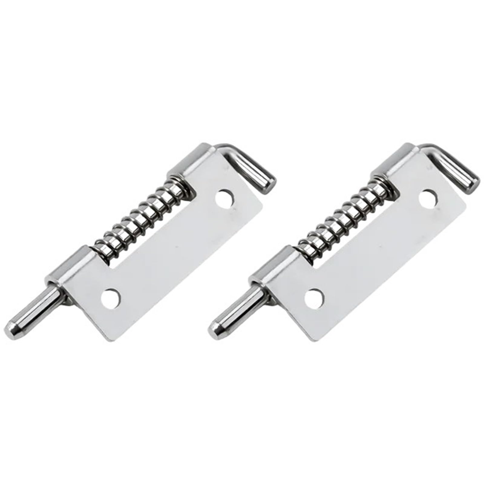 Gate Bolt 2PCS Spring Loaded Latch Pin 304 Stainless Steel Silver Window Cabinet Hinges Security Door Bolt for Household Hardware