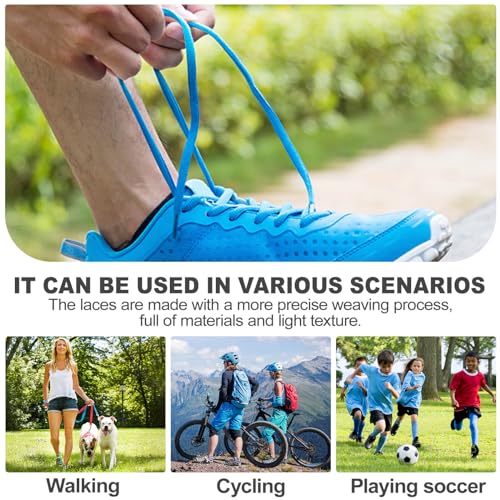 Image of DELELE 2Pair Oval Shoes laces 42 Colors Half Round 1 /4 inchAthletic ShoeLaces for Sport /Running Shoes Shoe Strings