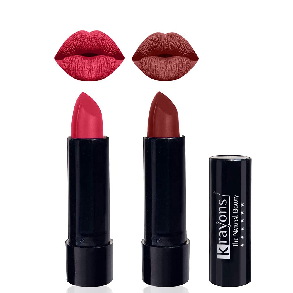 Krayons Cute Pop Matte Lipstick, Waterproof, Longlasting, 3.5gm Each (Pack of 2) (First Crush, Cherry Maroon) (B09PBSPH6R) Amazon Price History, Amazon Price Tracker