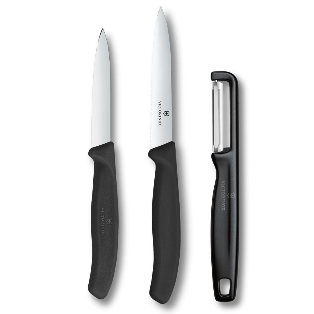 Victorinox Swiss Classic Ensemble de couteaux de cuisine - 3 pièces, Noir
