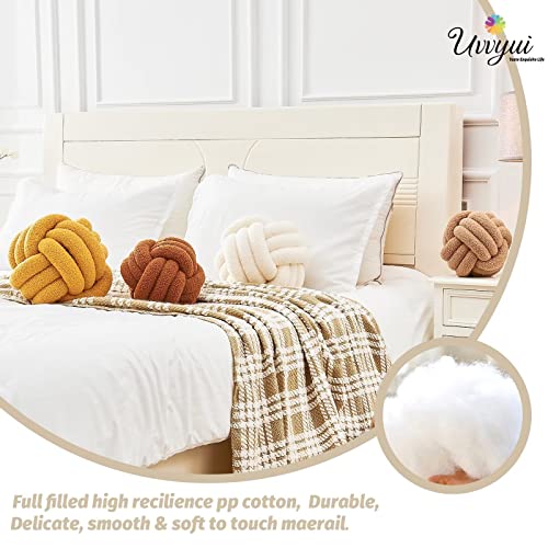 Image of Uvvyui Knot Pillow Ball, Soft Home Decorative Pillows, Round Throw Pillow, Handmade Knotted Plush Pillow, Round Boucle Pillow Cushion (Medium (Pack of 1) Cream)