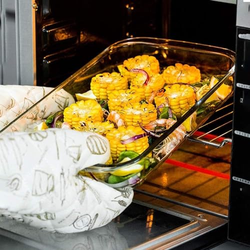 SURETEX SHORTEX Heat Resistant Oven Trays | Clear Baking Tray Set | Oven & Microwave Safe | Versatile Rectangle Trays (3.0 + 2.2 + 1.6 L)