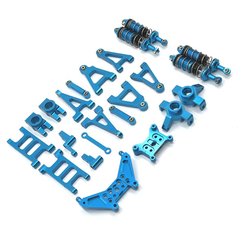 JOYSOG RC Parts for Mjx Hyper Go 1/14 14301 14302 14303 Front & Rear shock absorbers Swing Arm Steering Cup Tie Rod Kit Upgrade Parts (Blue)
