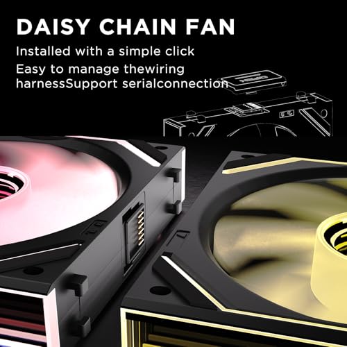 Image of Interstellar V2 120mm Case Fan Infinity Mirror Module Daisy-Chain ARGB Fan Triple Pack with Controller Suitable for Computer Case & 360mm AIO Cooler(Black)