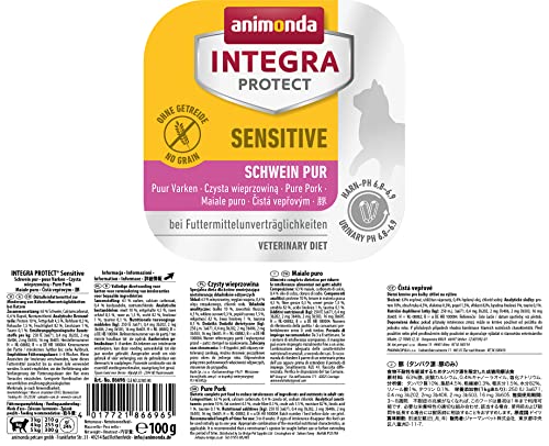animonda INTEGRA PROTECT Katzenfutter nass Sensitive Schwein Pur (16 x 100g), vom Tierarzt empfohlen bei Futtermittelallergie, mit Veterinären entwickeltes Diätalleinfutter für erwachsene Katzen