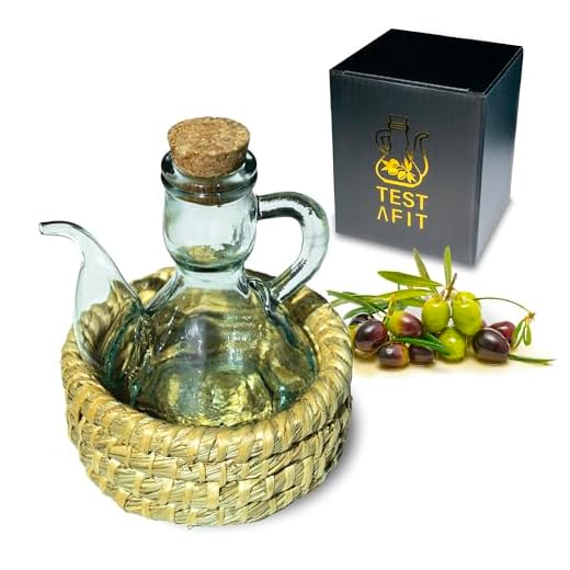 Aceitera de cocina. antigoteo Cristal | Vinagrera Vidrio Tradicional Rústica con Mini Cesta Antimanchas: Dispensador Aceitera antigoteo Semiartesanal | Botella cristal aceite | aceiteras para cocina