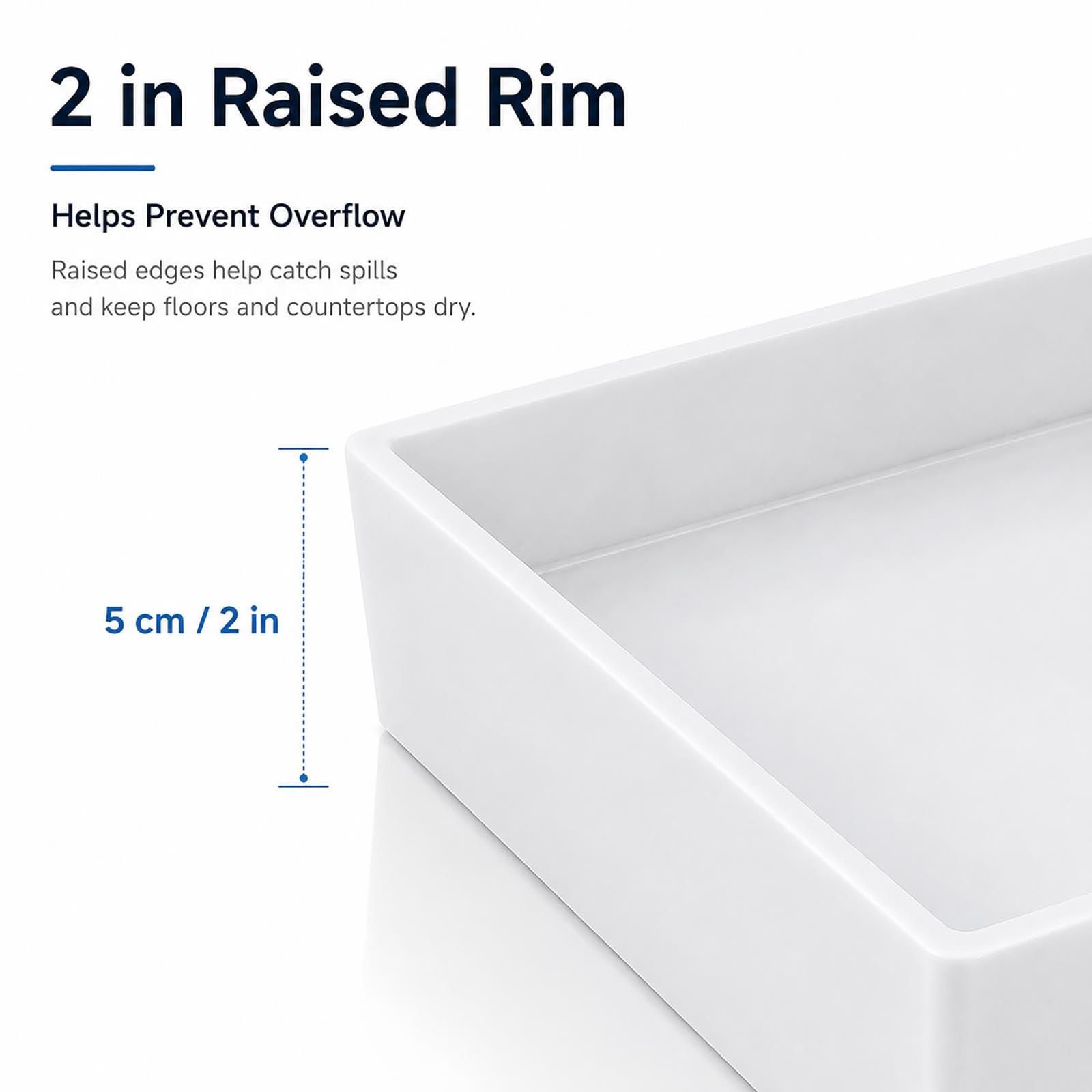 Bandeja Recogegotas Plástico Blanco, Bandeja Organizadora Rectangular de PP