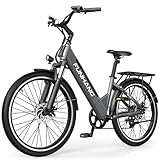 Funhang Electric Bike for Adults, 1000W Peak EBike, 50 Miles 21.7MPH Adult Electric Bicycles with 48V Built-in Removable Battery, Adjustable Stem, Rear Rack, 7 Speed, 26' Step-Thru E Bike for Commute
