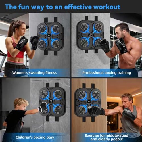 SoftGym Music Boxing Machine,Interactive Punching Trainer with LED Lights,Music Boxing Machine Sport for Kids and Adults,Cardio Workout Equipment Target for Home,Office,Gym - Thumbnail 7