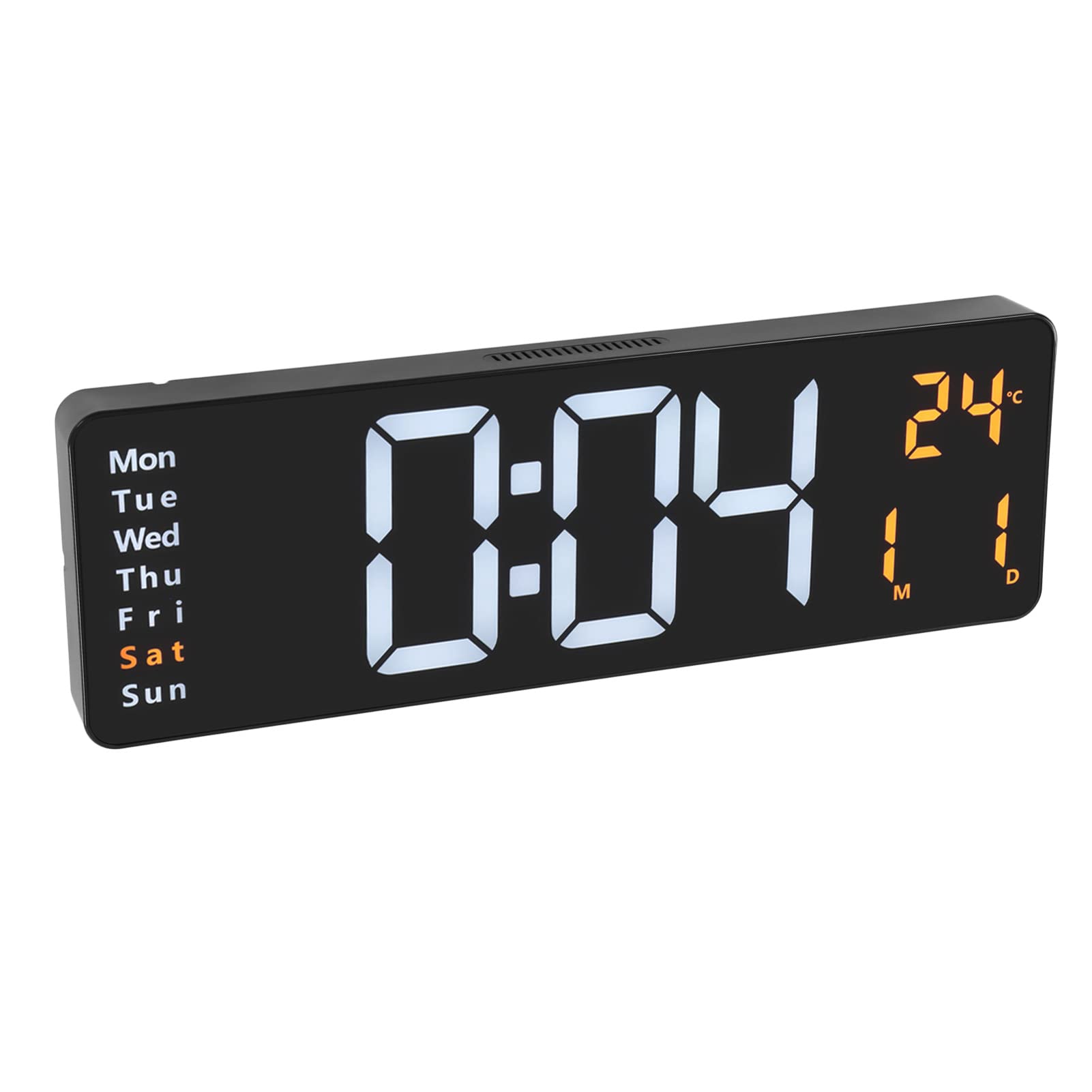 Ejoyous Orologio Digitale da Parete ABS LED Ampio Display 39 X 13 X 3,2 Cm con Telecomando 10 Livelli di luminosità Data Temperatura Timer Allarme per Palestra Ufficio Negozio Garage