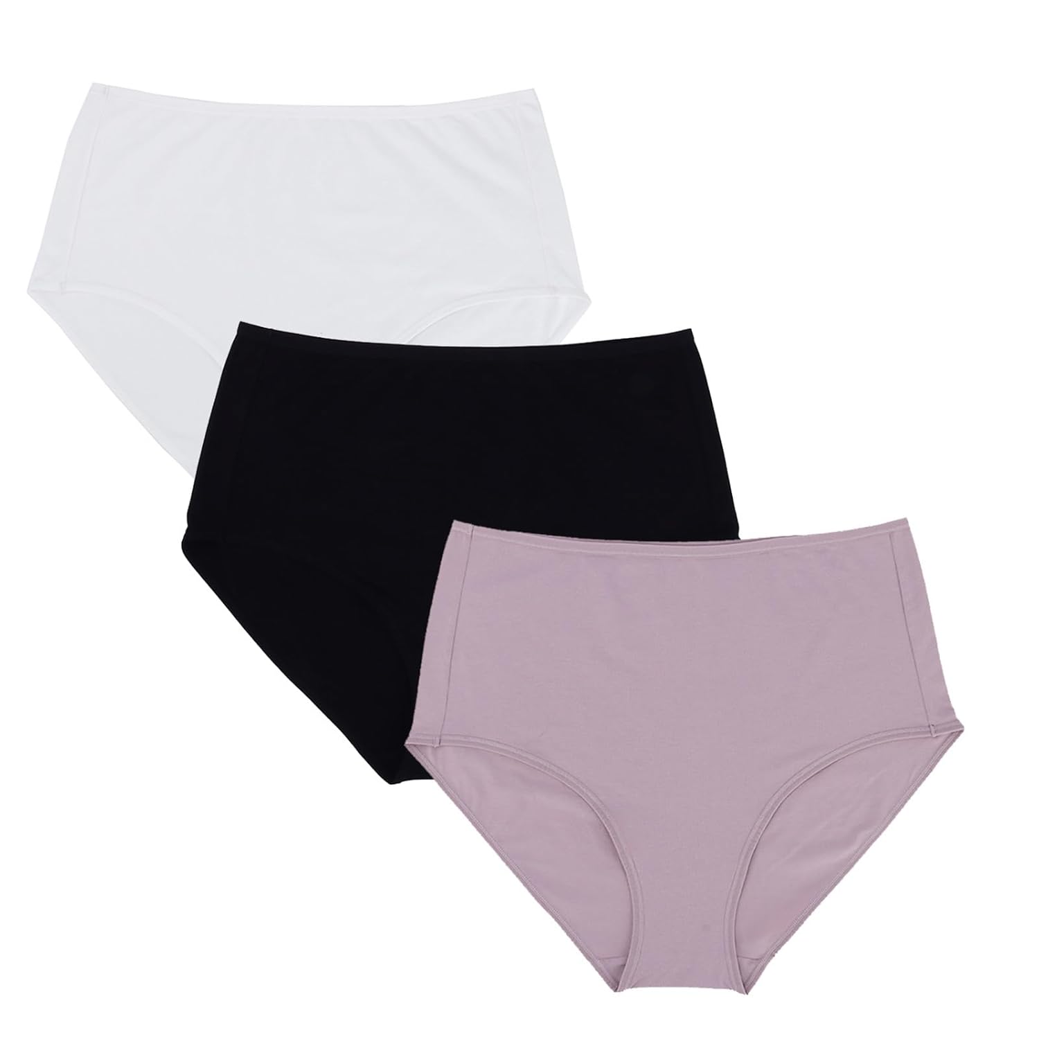Plus Size Soft Briefs for Women Big Curvy Hipster Underwear Highly Elasticity Bikini Breathable Panties 3-Pack