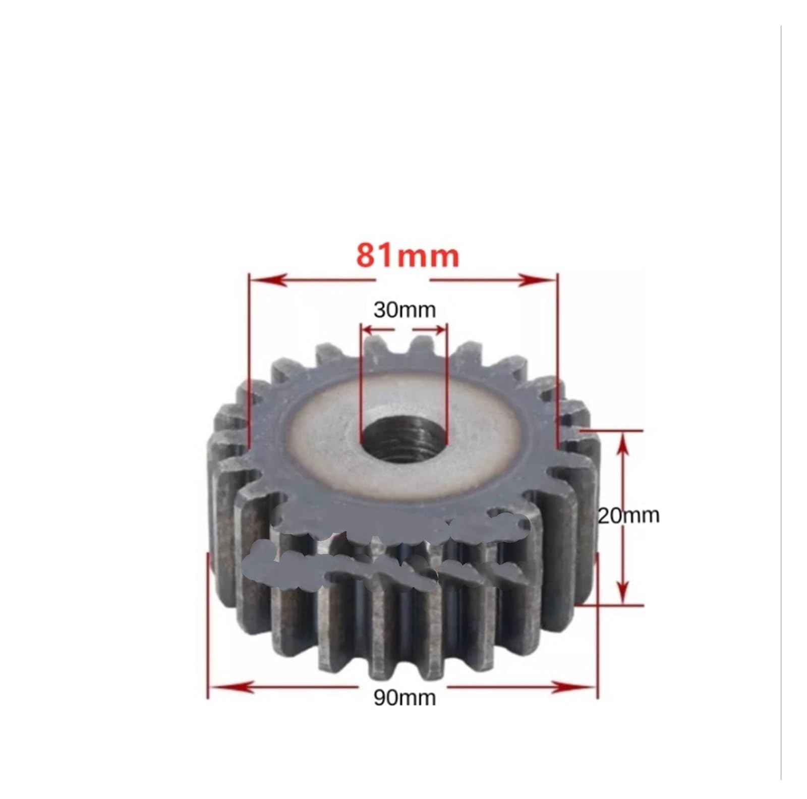 Bevel Gear Pinion Hardware Mechanical 2 Mod Gear Rack 42 43 44Teeth Gear Tooth Hardened Thickness 30mm 2 Module Metal Gear Pinion Cylindrical Spur Gear(30mm-44 Teeth)