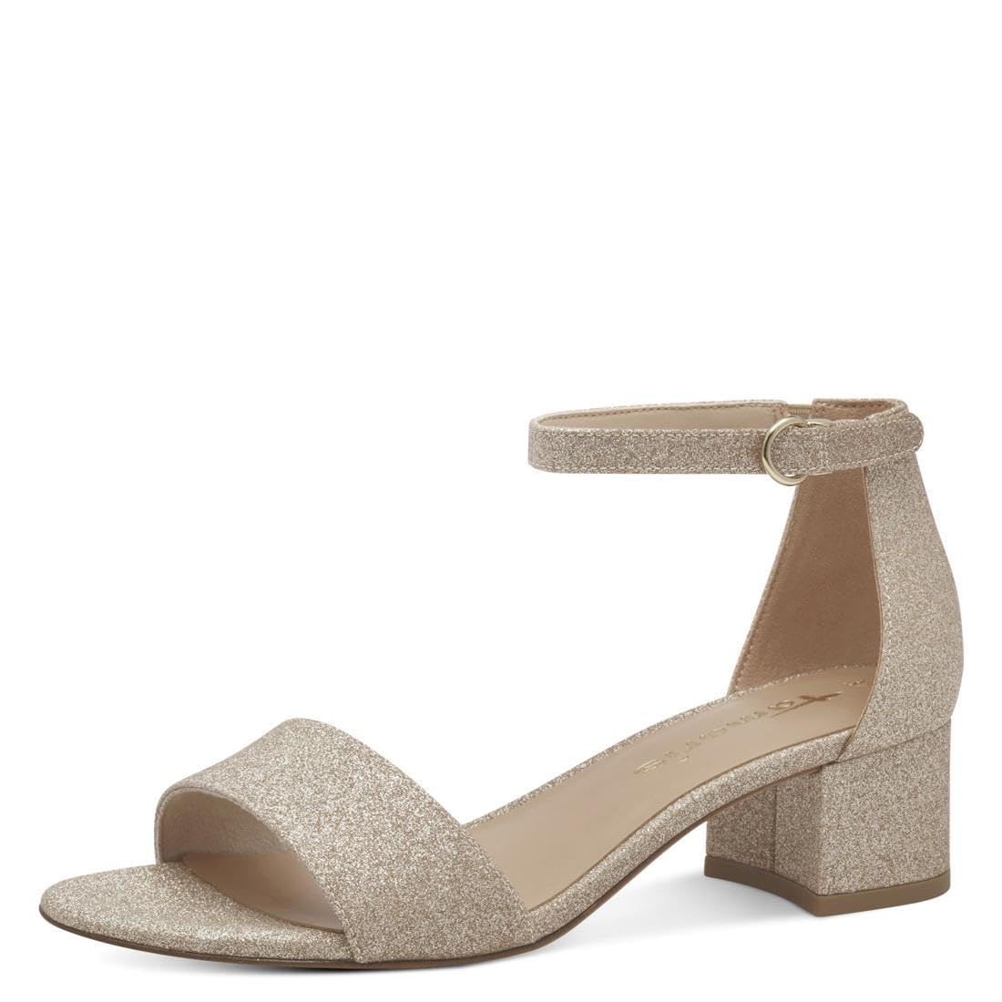 Tamaris Women’s sandal with block heel metallic 6.5 UK