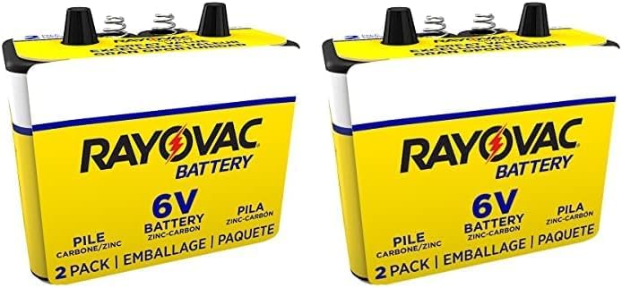 Rayovac 944-2R Batería de linterna resistente de 6 voltios con terminales de resorte, paquete de 4