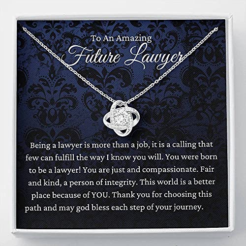 Message Card Jewelry, Handmade Necklace- Personalized Gift Love Knot, Law ...