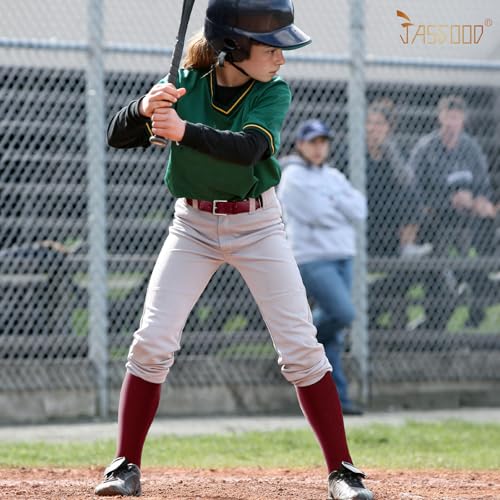 Image of JASGOOD 2 Pack Baseball Socks and Belt Combo Set Softball Socks and Belts Elastic Waist Belt for Youth and Adult Boys