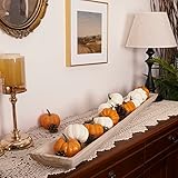 Uziass Wood Dough Bowl, 39.25' Hand Carved Rustic Long Wooden Dough Bowls Farmhouse Decorative Wood...