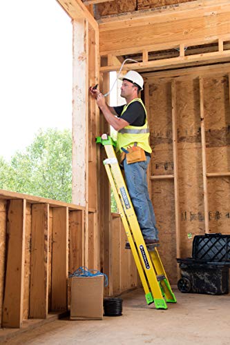 Louisville Ladder 8 ft FXS1408HD 2-in-1 Duty Rating Shelf Fiberglass Cross Step Ladder 375 lb Type IAA, 8', Yellow
