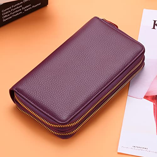 Sendefn Womens Wallet Zip Around Card Holder Large Leather Phone Wristlet With Rfid Blocking #TOP5