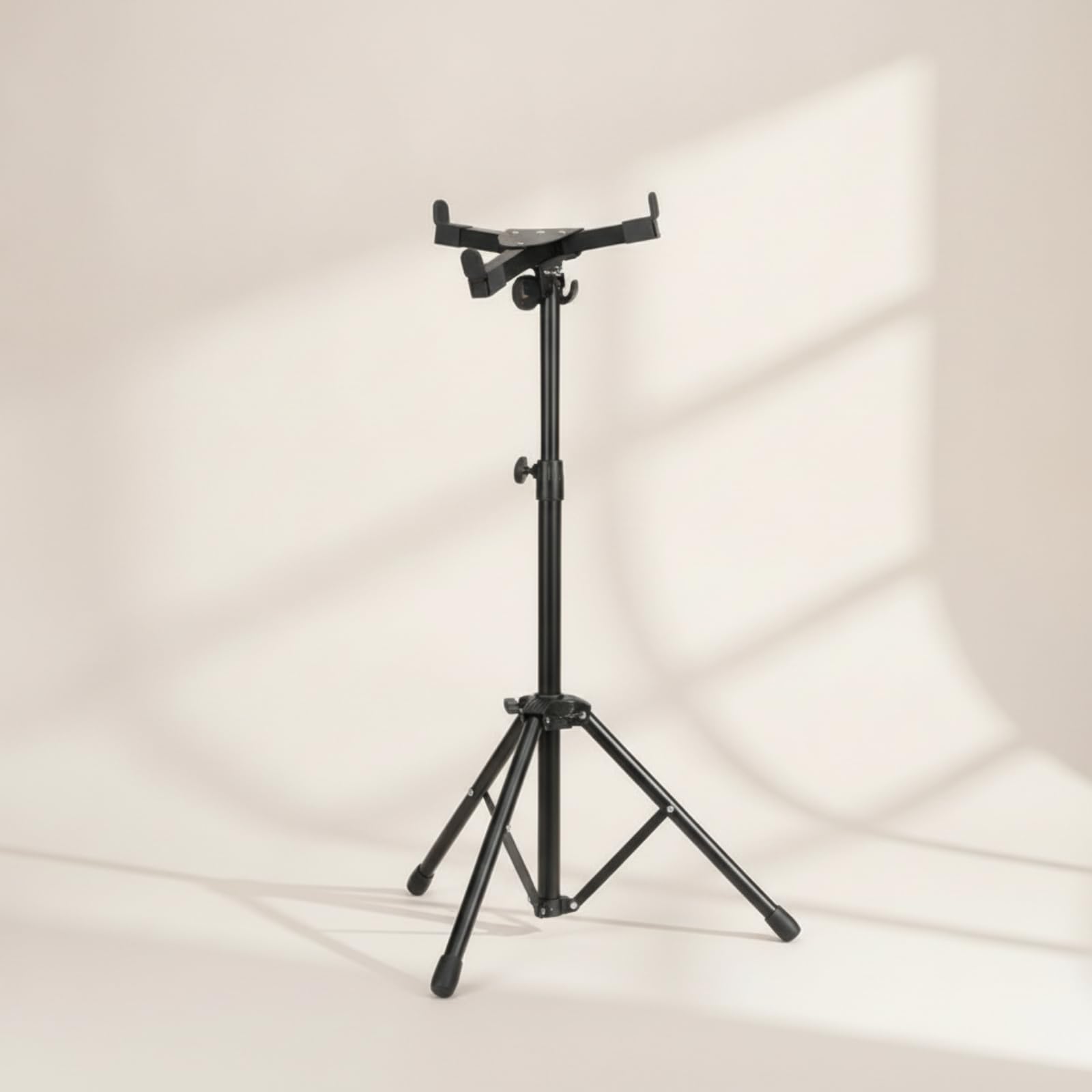 Perfeclan Soporte de Caja Ajustable Soporte de Tambor Trípode Compacto Diámetro de Tubo 2.5 Cm Base 31.5 Cm Aleación con Almohadillas Protectoras Altura