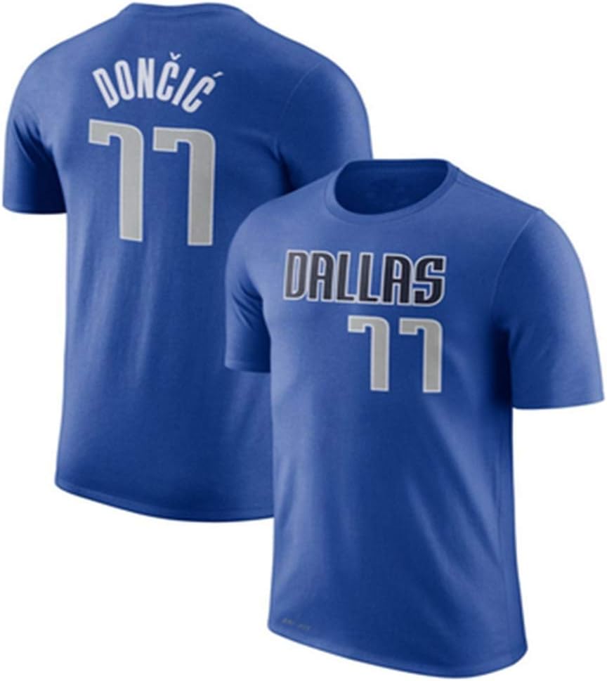 DiseryDisery Dallas Mavericks #77 Luka Dončić Men's Basketball Jersey Casual Top Sports T-Shirt Quick-Drying Training Workout Clothes Short Sleeve Sweatshirt,XL