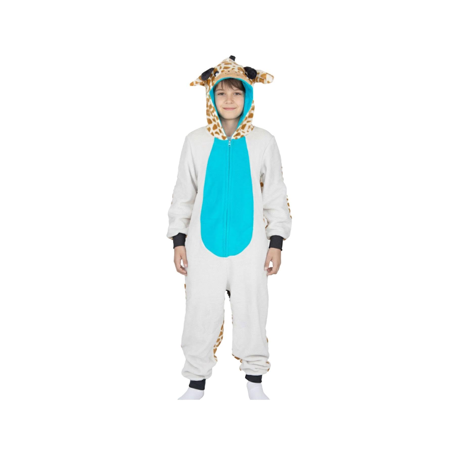 A2z 4 Kids Girls Giraffe Boys Costume Jumpsuit Soft Plush Fleece Playsuit - E.soft 935 11-12