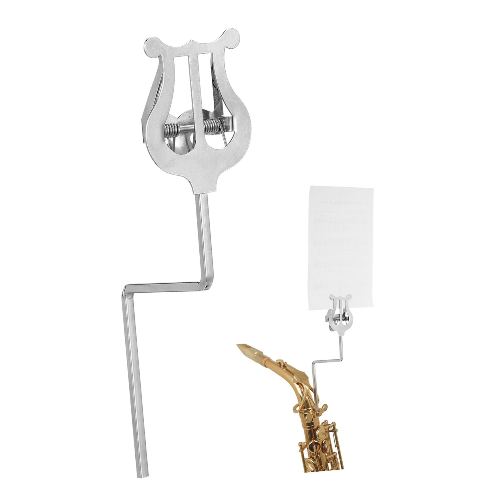BESPORTBLE 1Pc Portable Multifunctional Saxophone Music Stand Durable Music Holder for Marching Performance High Grade Construction Silver Color