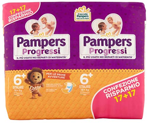 Pampers Pañales Progresos XLTalla 6, 36 Piezas - 1633 g