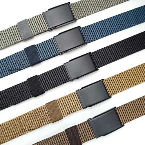 5 Pack Nylon Tactical Flip-Top Buckle Belts, 1 1/4” Webbing Lightweight Belt for Men/Women2