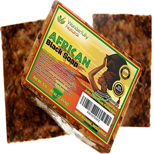 Organic-African-Black-Soap-5-Pound-Best-for-Acne-Eczema-Dry-Skin-Psoriasis-Scars-Dermatitis-White-Heads-Pimples-Face-Body-Wash-Raw-Handcrafted-Beauty-Scrub-Bar